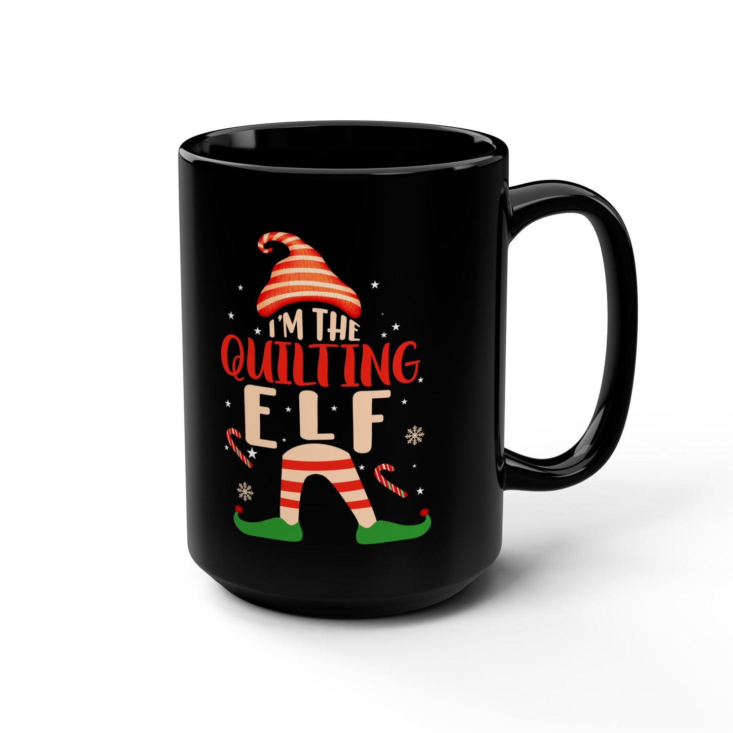 Mug - I'm the Quilting Elf 15oz Black Mug