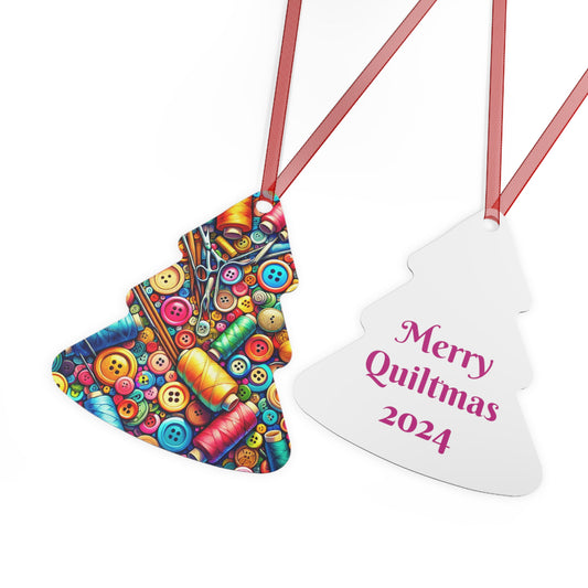 Metal Ornaments - Merry Quiltmas Gift for Quilt Makers