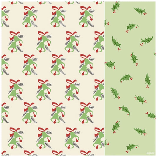 10-Minute Table Runner Kit - Christmas Bells Cream Holly Green