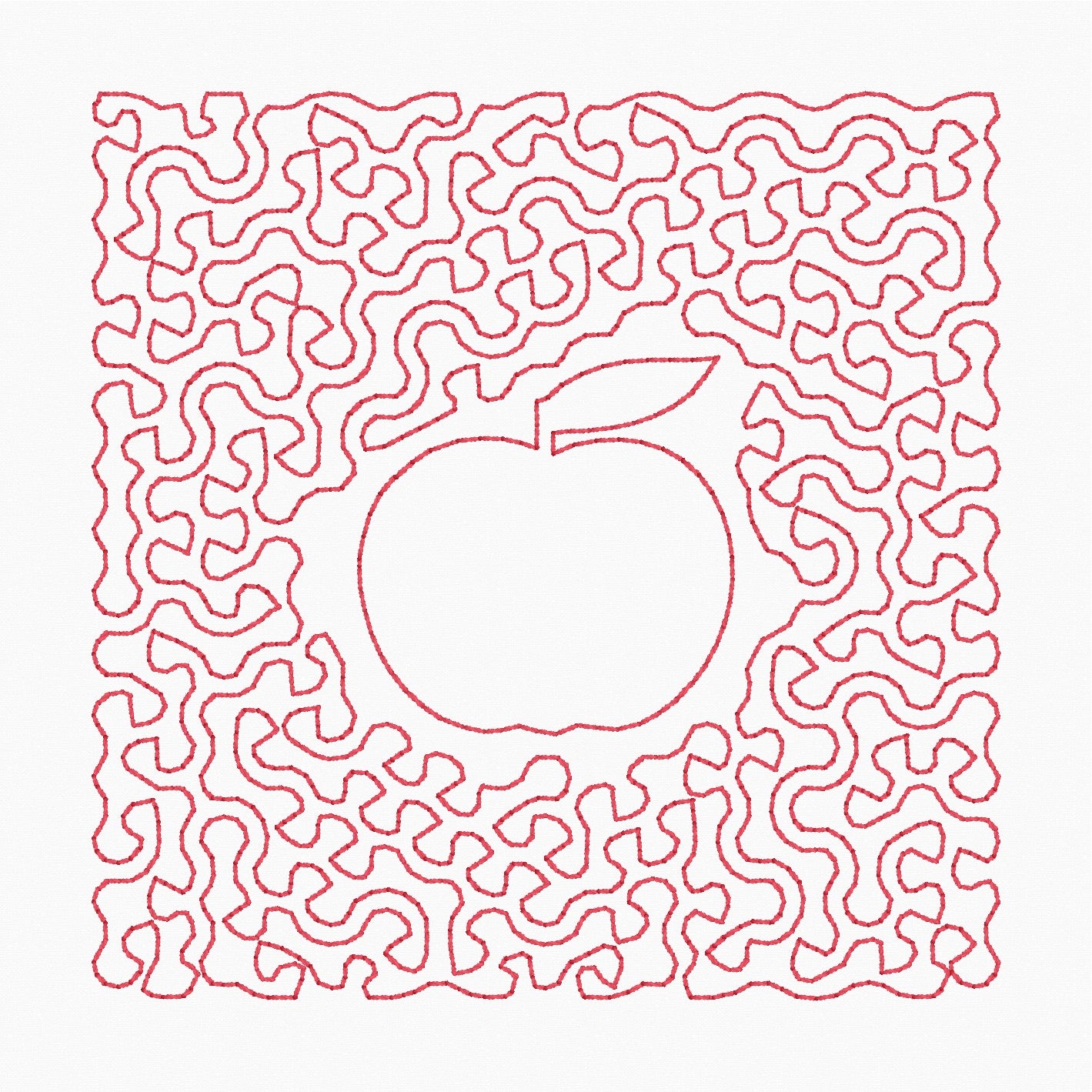 Apple Stipple - Machine Embroidery Design - 4x4 Hoop