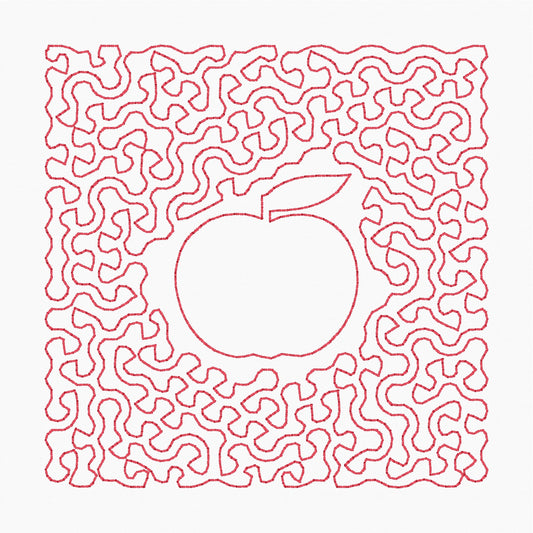 Apple Stipple - Machine Embroidery Design - 4x4 Hoop