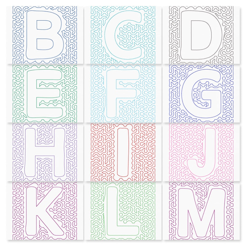 Alphabet Stipple Bundle - In-the-Hoop Quilting Design - 4" Hoop