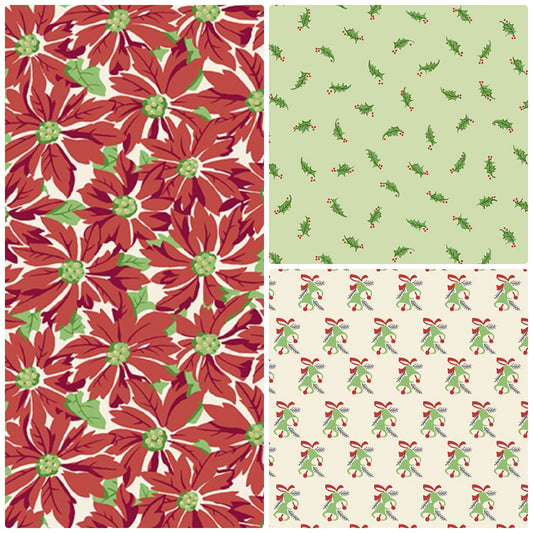 3 Yard Quilt Kit Bundle - Retro Ho Ho by Andover Fabrics - Christmas