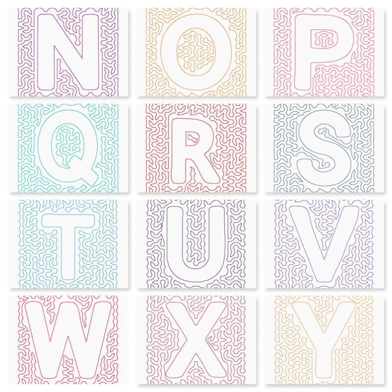 Alphabet Stipple Bundle - In-the-Hoop Quilting Design - 4" Hoop