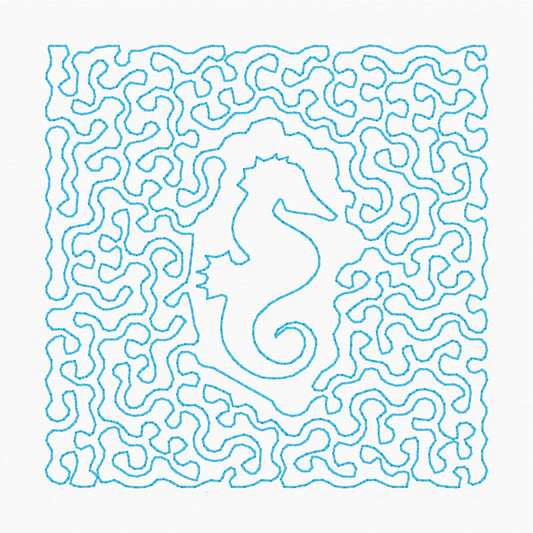 Seahorse Stipple - Machine Embroidery Design - 4x4 Hoop