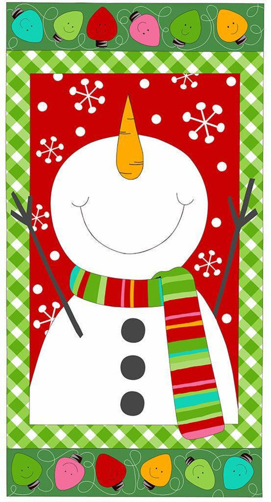 Panel - Things are Looking Up - Andover Fabrics - Snowman Cotton Panel Patt 158