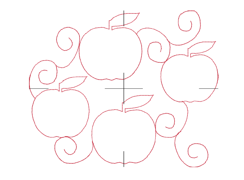 Apples Edge to Edge 8x11 - Machine Embroidery Quilting Design - Beachside Knits N Quilts