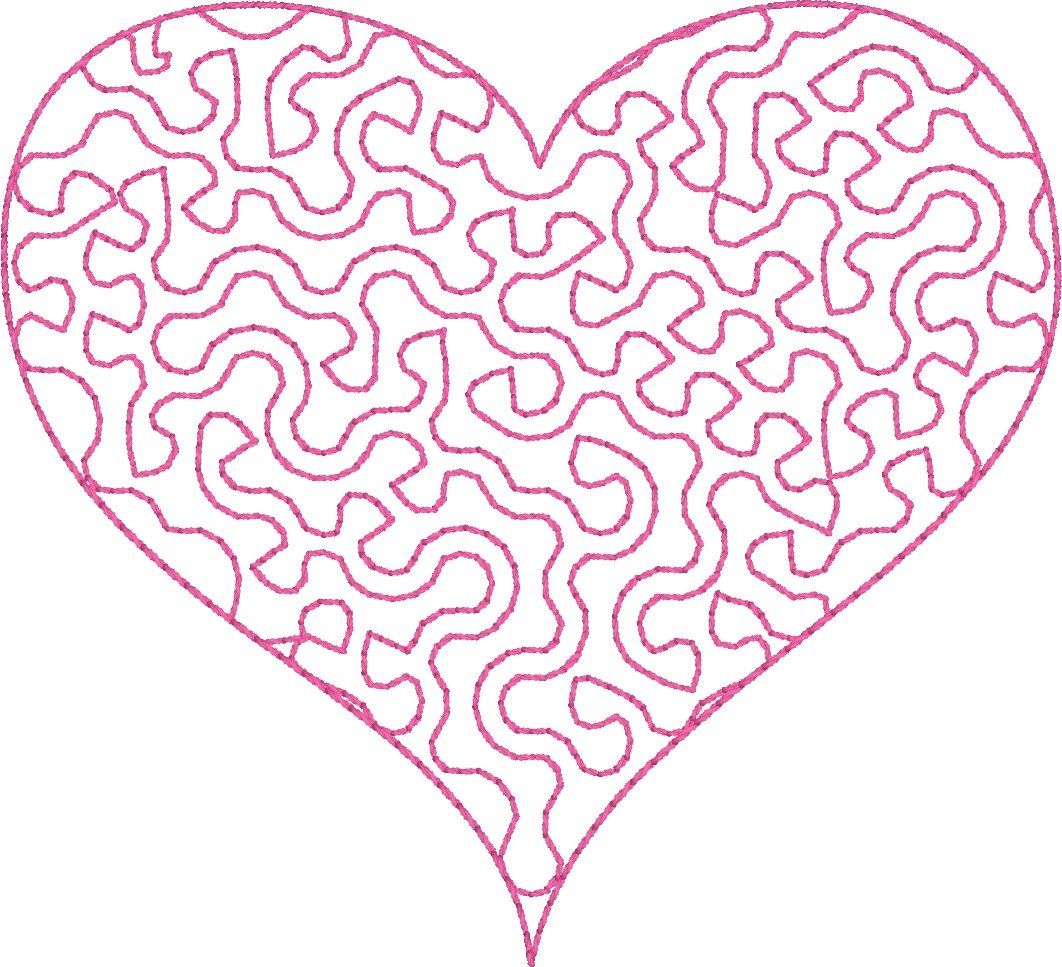 Heart Stipple - Machine Embroidery Design - 4x4 Hoop - Beachside Knits N Quilts