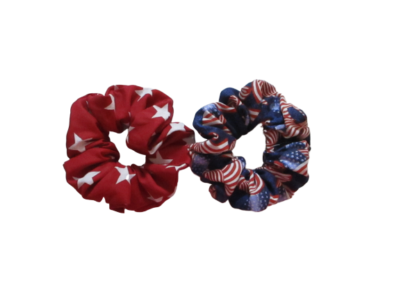 Jumbo Hair Scrunchies - Patriotic - Set of 2 - Beachside Knits N Quilts