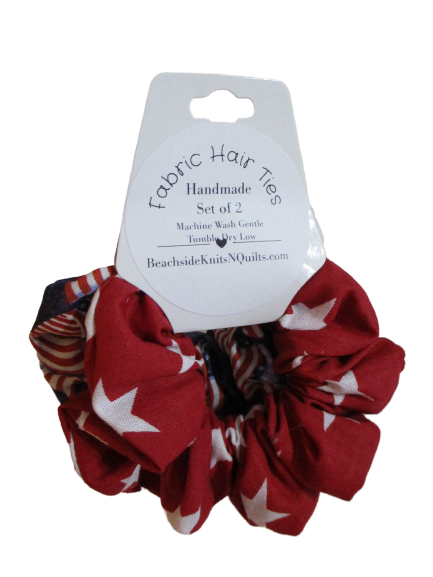 Jumbo Hair Scrunchies - Patriotic - Set of 2 - Beachside Knits N Quilts