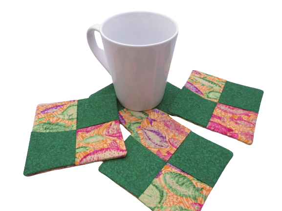 Criss Cross Coasters - Fish Orange Green Purple Pink - Beachside Knits N Quilts