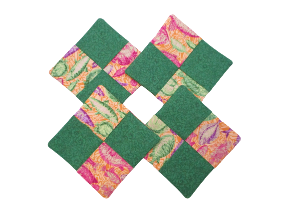 Criss Cross Coasters - Fish Orange Green Purple Pink - Beachside Knits N Quilts