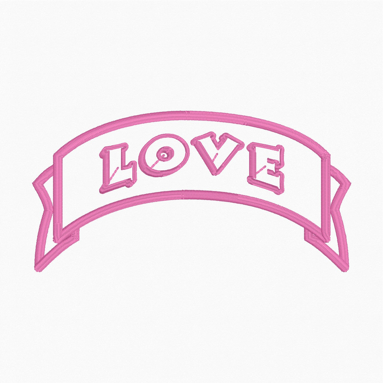 Love Banner - Machine Embroidery Design - 4x4 Hoop - Beachside Knits N Quilts