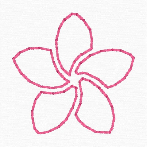 Plumeria Mini Machine Embroidery Design - PES Format - Beachside Knits N Quilts