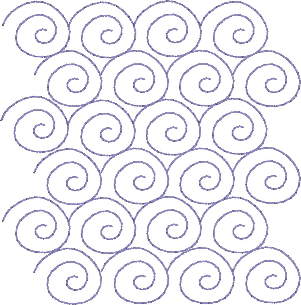 Snail Swirl Edge to Edge - Machine Embroidery Quilting Design - 4x4 - Beachside Knits N Quilts