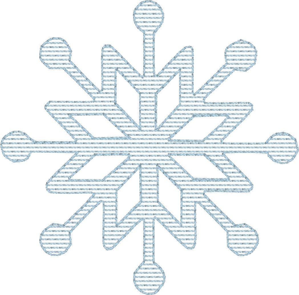 Snowflake Stripes Set of 3 - Machine Embroidery Quilting Design - 4x4 Hoop - Beachside Knits N Quilts