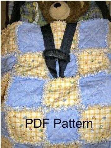 Stroller Rag Quilt Pattern for Infant, Baby, Toddler, Reborn - PDF Download - DIY - Full Color 4 Page Detail - Photo Step-by-Step Directions - Beachside Knits N Quilts