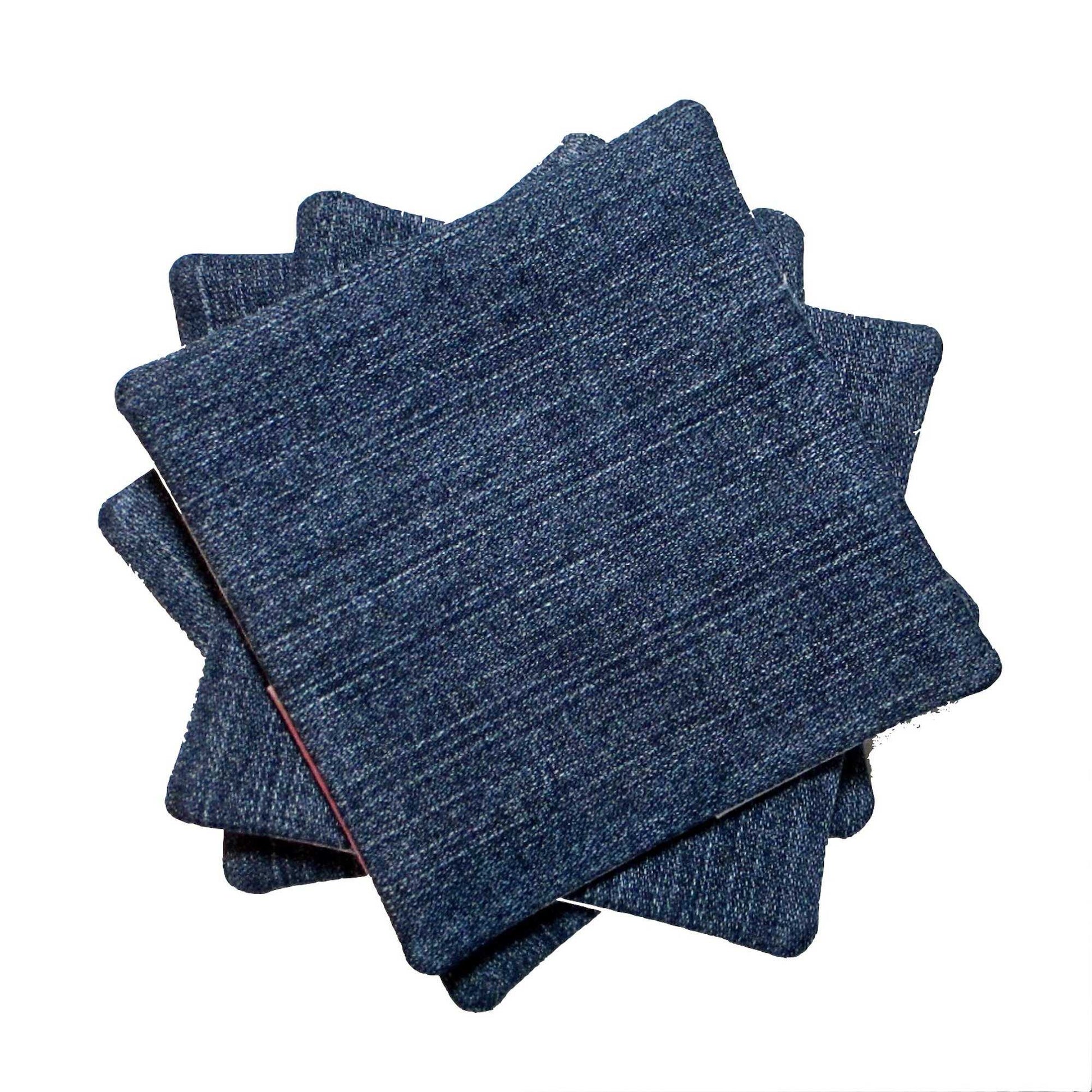 Shabby Chic and Denim Criss Cross Cloth Coasters Set of 4 - OOAK - Beachside Knits N Quilts