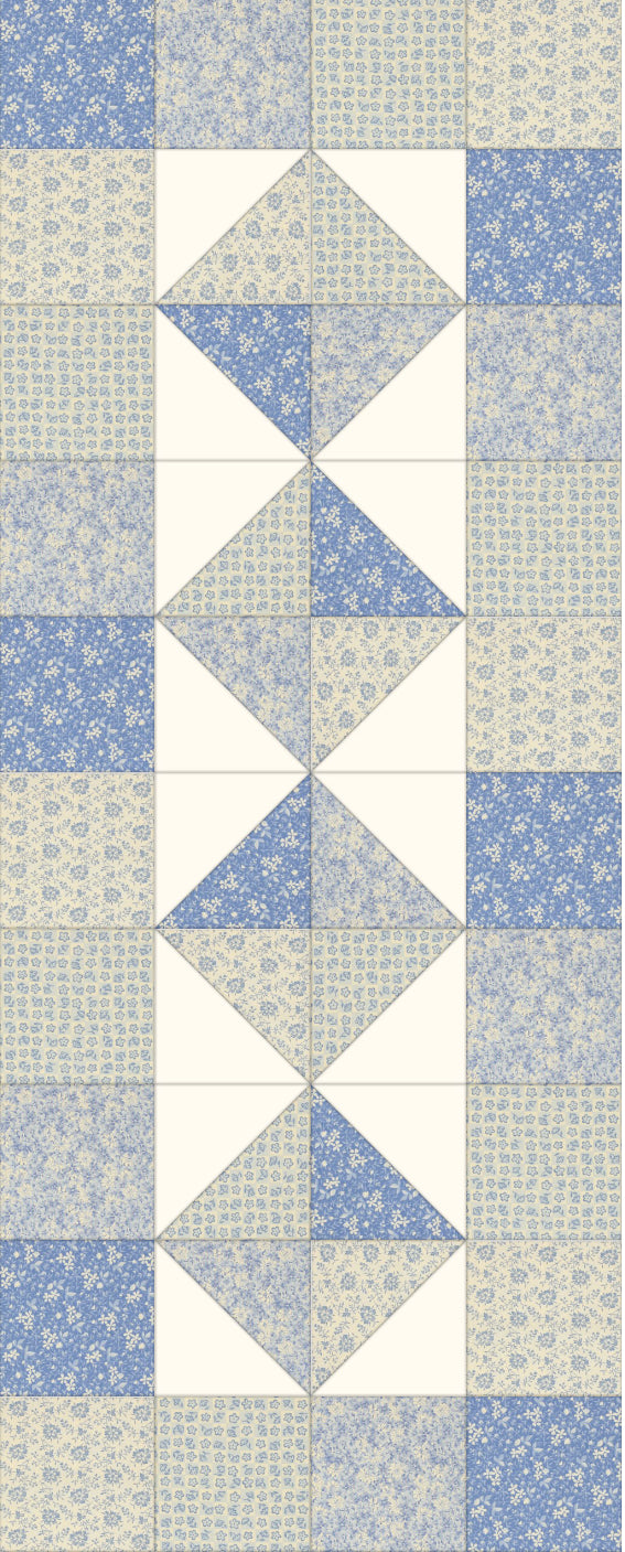 Scrappy Charm Table Runner Kit - Precut - Blue Calico Charm