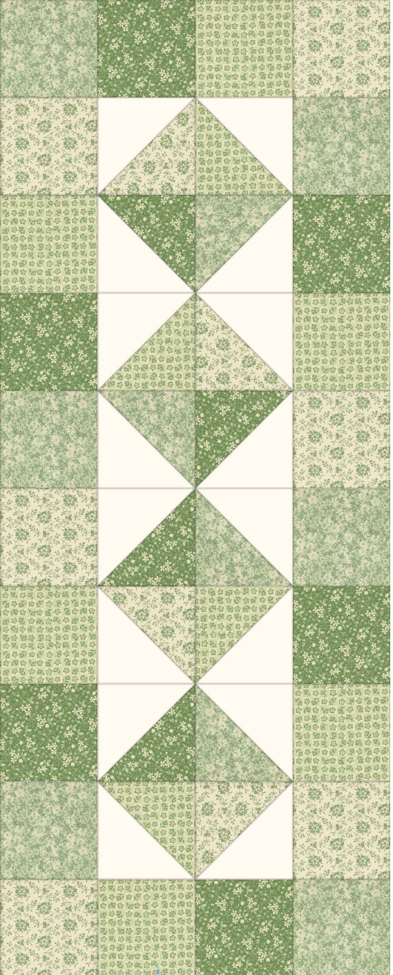 Scrappy Charm Table Runner Kit - Precut - Green Calico Charm